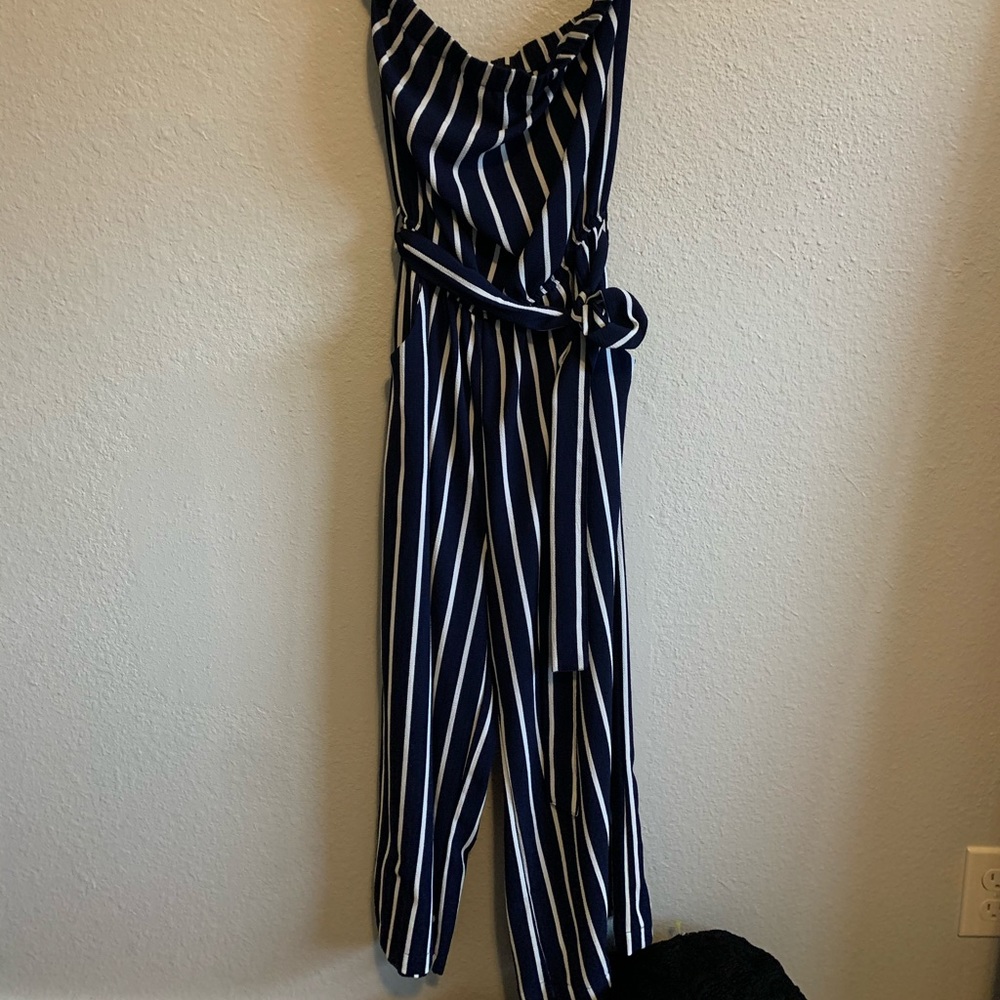 Strapless Striped Romper
